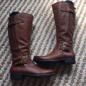 Banana Bread Johanna Wide-Calf Leather Boot, 8